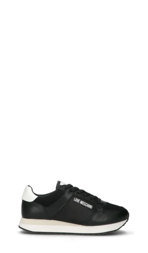 LOVE MOSCHINO Sneaker donna nera/bianca in pelle