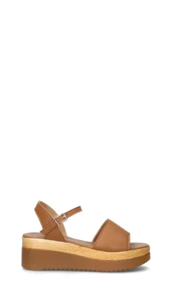 MIDELETTE Sandalo donna marrone in pelle