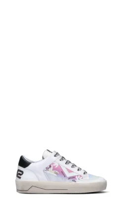 QUATTROBARRADODICI Sneaker donna bianca/rosa/nera in pelle
