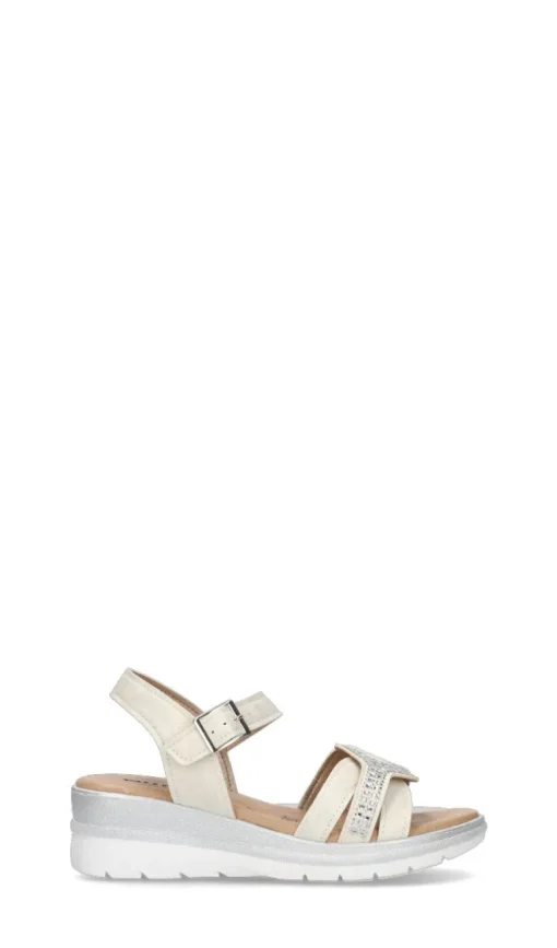 VALLEVERDE Sandalo donna panna/argento