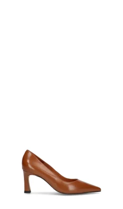 ANGEL ALARCON Décolleté donna cognac in pelle