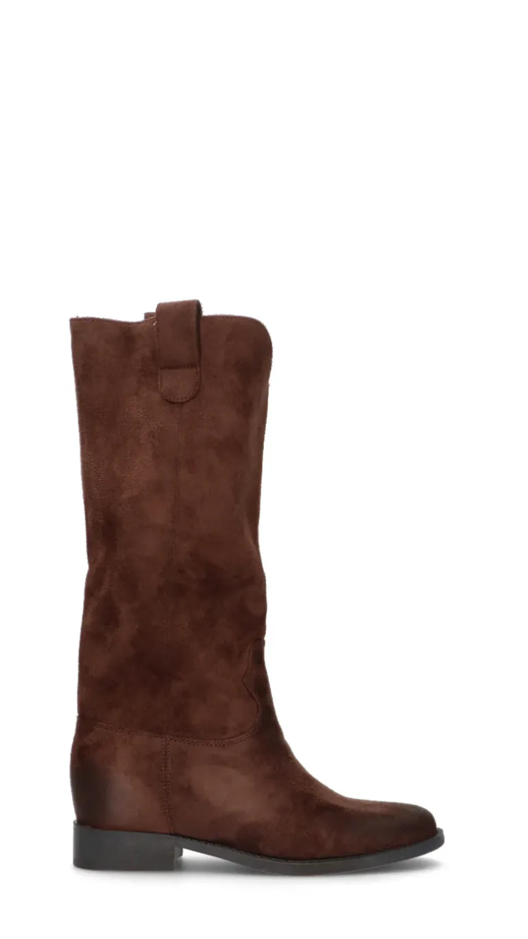CATCH JUICE Stivale donna marrone in suede