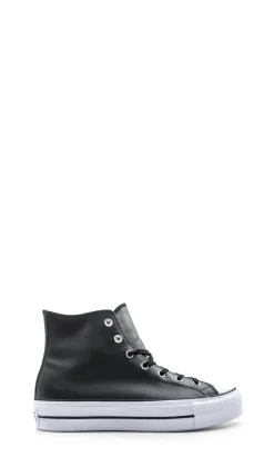 CONVERSE CHUCK TAYLOR Sneaker alta donna nera in pelle