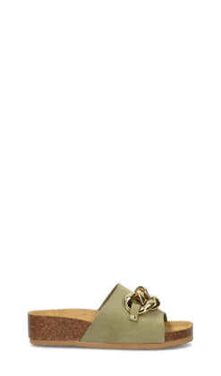 DOREA Ciabatta donna verde in suede