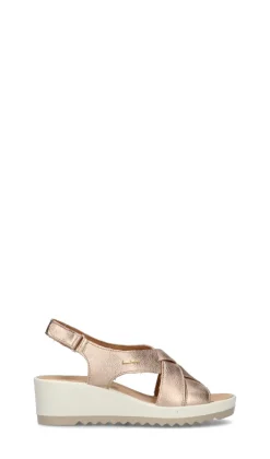 ENVAL Sandalo donna platino in pelle