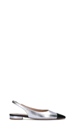 FRAU Slingback donna argento in pelle