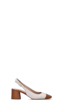 FRAU Slingback donna bianca/marrone in pelle