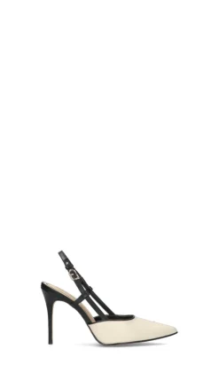 GAUDI' Slingback donna bianca/nera in pelle