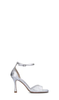 GIANMARCO F Sandalo donna argento in pelle