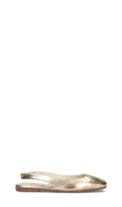 GLORIA SHOES Decollete donna oro in pelle