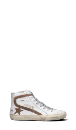 GOLDEN GOOSE - SLIDE CLASSIC Sneaker donna bianca/marrone in pelle