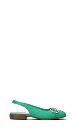 HERSUADE Slingback donna verde in pelle