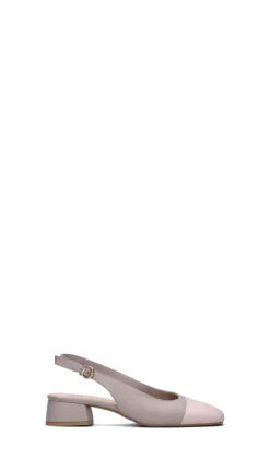 HERSUADE Slingback donna grigia/rosa in pelle