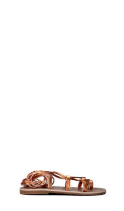 LE SALENTINE Sandalo donna arancio in pelle