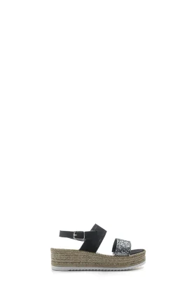 MIDELETTE Sandalo donna nero in pelle