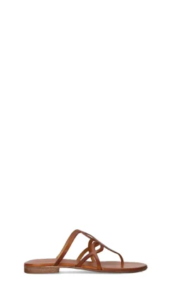 PERLAMARINA Infradito donna marrone in pelle