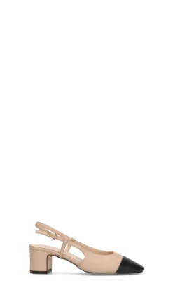 PHIL MELVIS Slingback donna beige/nera in pelle