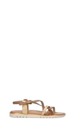 PORRONET Sandalo donna marrone/giallo in pelle