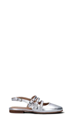 RABARBARO Decollete donna argento in pelle