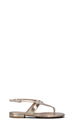 RALPH LAUREN Sandalo donna oro in pelle