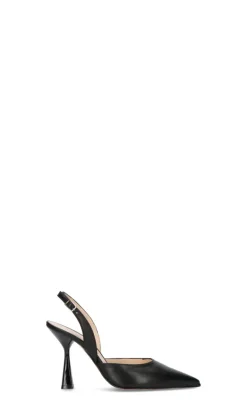 REBECCA VAN DICK Slingback donna nera in pelle