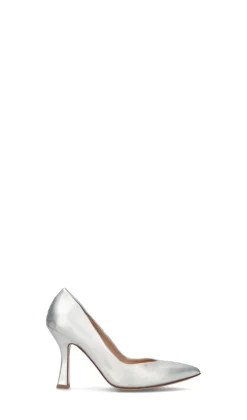 REBECCA VAN DIK Décolleté donna argento in pelle