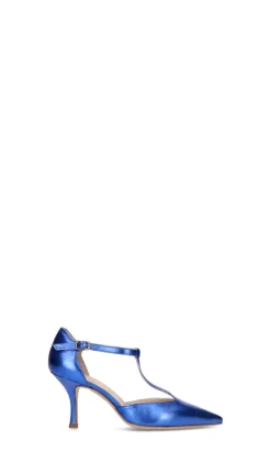 REBECCA VAN DIK Decollete donna blu in pelle