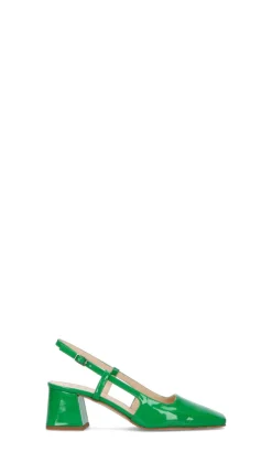 REBECCA VAN DIK Slingback donna verde in pelle