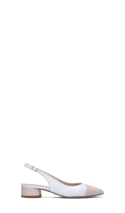 REBECCA VAN DIK Slingback donna bianca/rosa in pelle