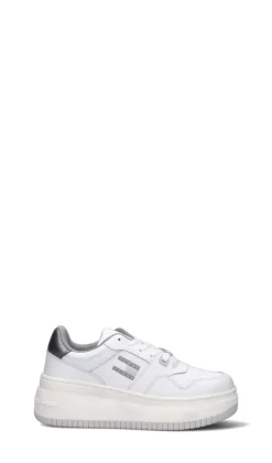 TOMMY HILFIGER JEANS Sneaker donna bianca in pelle