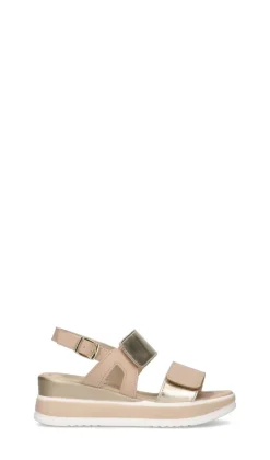 VALLEVERDE Sandalo donna beige/platino in pelle