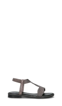 VARIOPINTO Sandalo donna nero/grigio in pelle