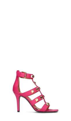 VIA ROMA 15 Sandalo donna fucsia in pelle