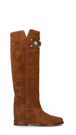 VIA ROMA 15 Stivale donna marrone in suede