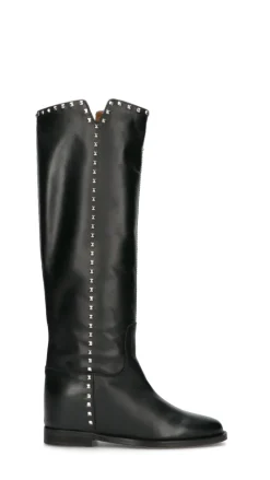 VIA ROMA 15 Stivale donna nero in pelle